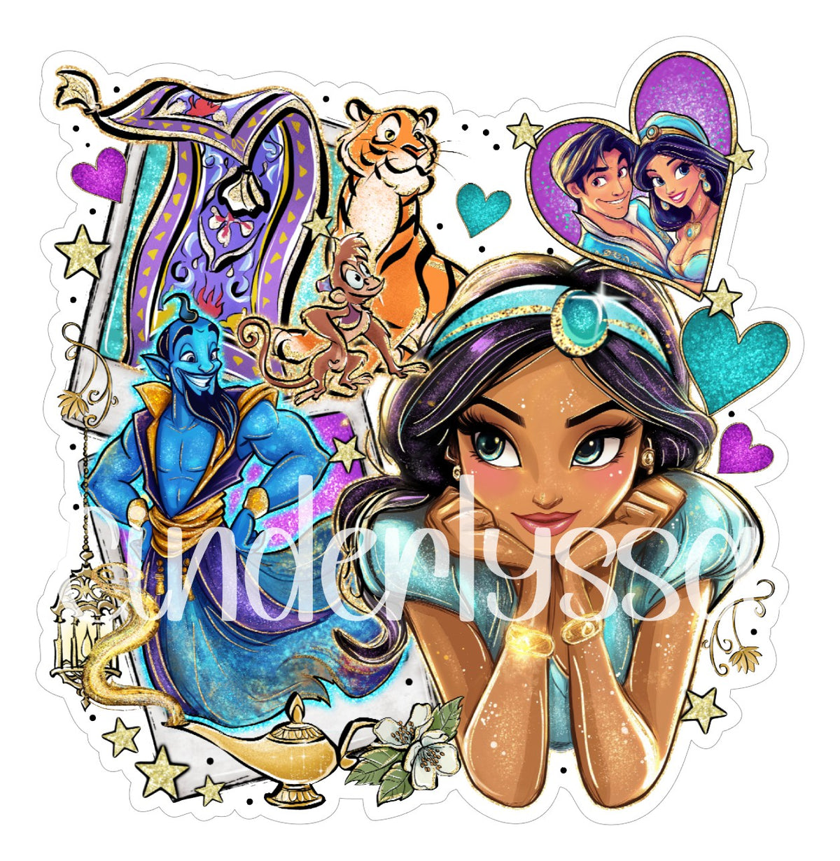 Aladdin Sultan Rajah Aladdin Collage: Jasmine, Sultan of Agrabah, Rajah, Jafar Cardstock Si ...