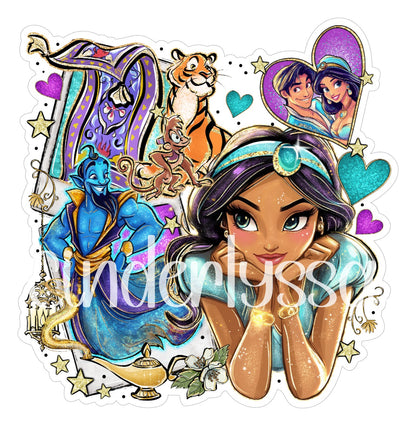 Aladdin Collage: Jasmine, Sultan of Agrabah, Rajah, Jafar Cardstock Silicone Mold, Aroma Bead Molds, Premium Cardstock Images