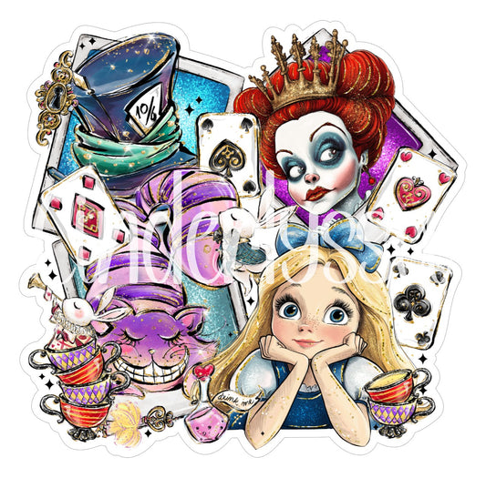 Alice In Wonderland Collage Cardstock Silicone Mold, Aroma Bead Molds, Premium Cardstock Images