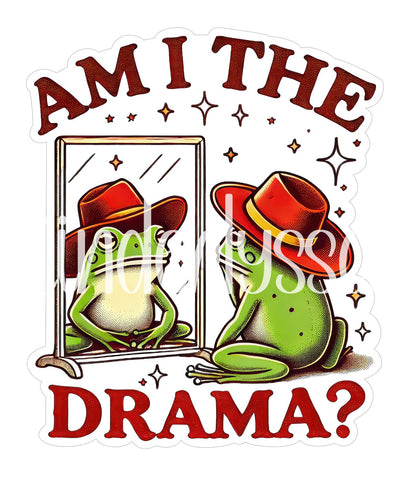 Am I The Drama? Frog in Mirror Cardstock Silicone Mold, Aroma Bead Molds, Car Freshies, Premium Cardstock Images