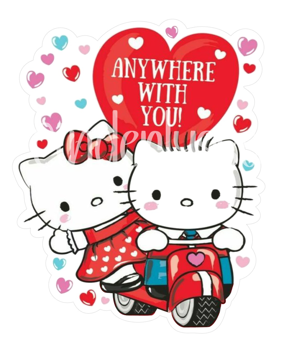 Anywhere With You Hello Kitty Cardstock Silicone Mold, Aroma Bead Molds, Premium Cardstock Images