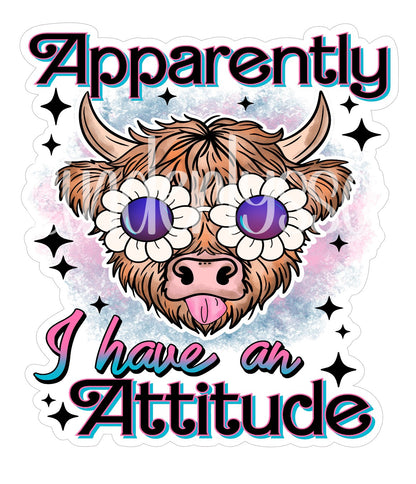 Apparently I Have An Attitude Highland Cow Cardstock Silicone Mold, Aroma Bead Molds, Premium Cardstock Images