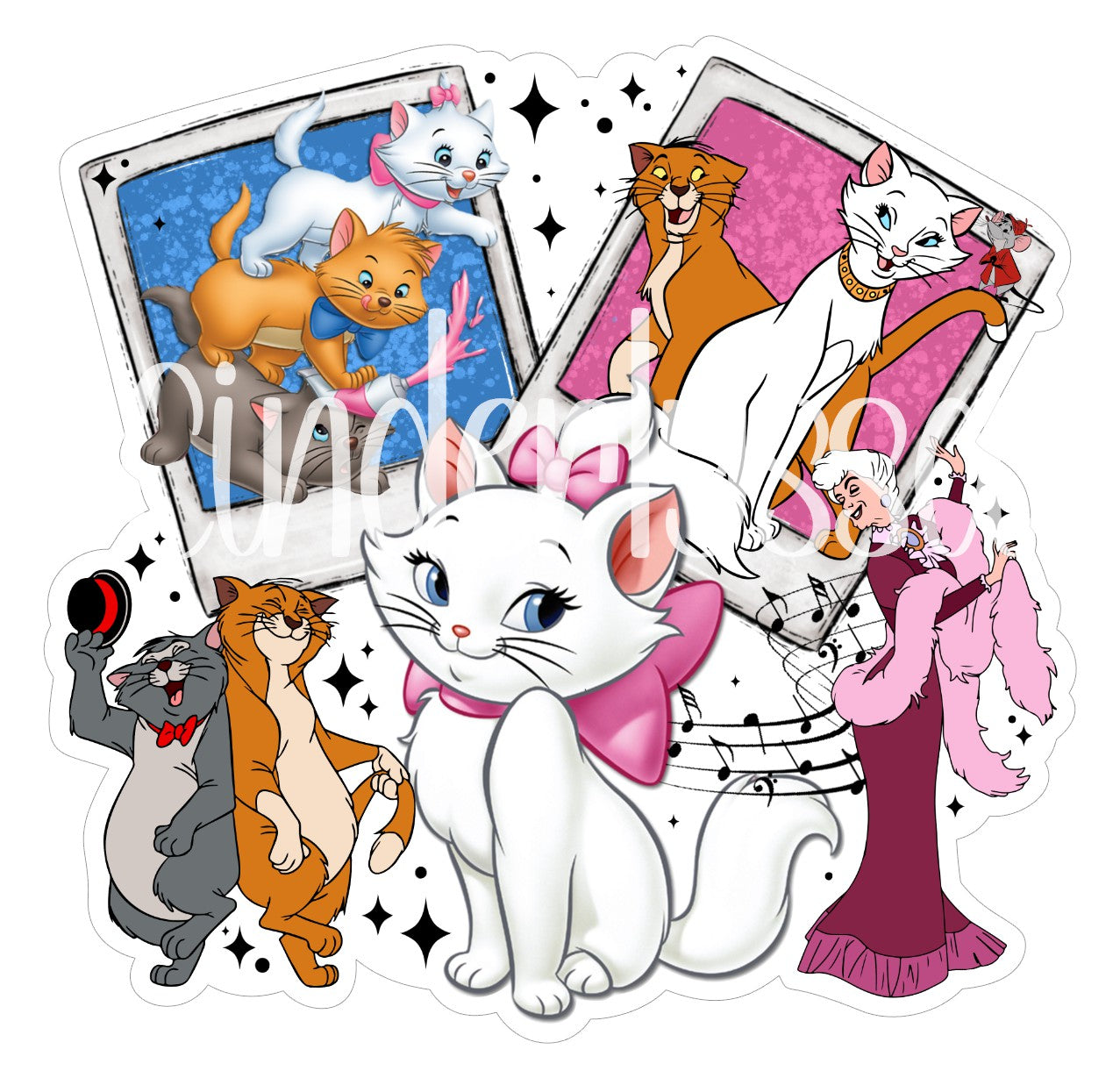 Aristocats Collage Cardstock Silicone Mold, Aroma Bead Molds, Premium Cardstock Images