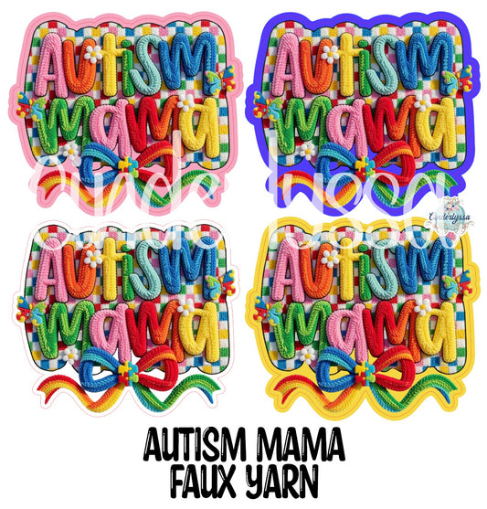 Autism Mama Faux Yarn Cardstock Silicone Mold, Aroma Bead Molds, Premium Cardstock Images