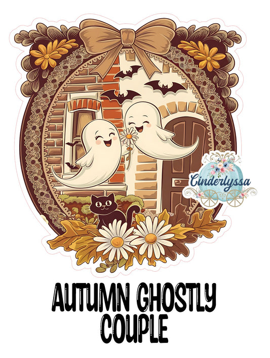Autumn Ghostly Couple Cardstock Silicone Mold, Aroma Bead Molds, Car Freshies, Premium Cardstock Images