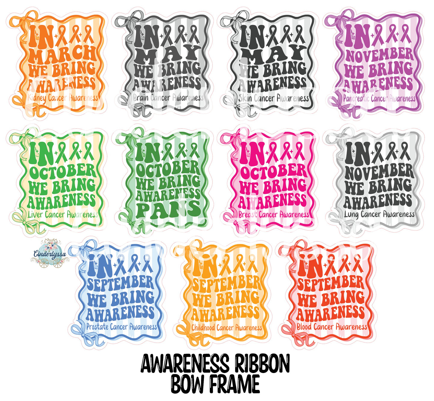 Awareness Ribbon Bow Frame for Cardstock Silicone Mold, Aroma Bead Molds, Premium Cardstock Images