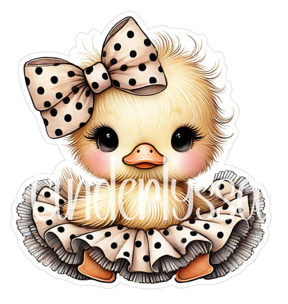 Baby Duck Matching Bow and Tutu Cardstock Silicone Mold, Aroma Bead Molds, Premium Cardstock Images