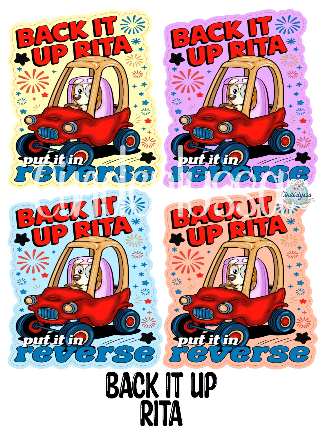 Back It Up Rita: Bluey Cardstock Silicone Mold, Aroma Bead Molds, Premium Cardstock Images