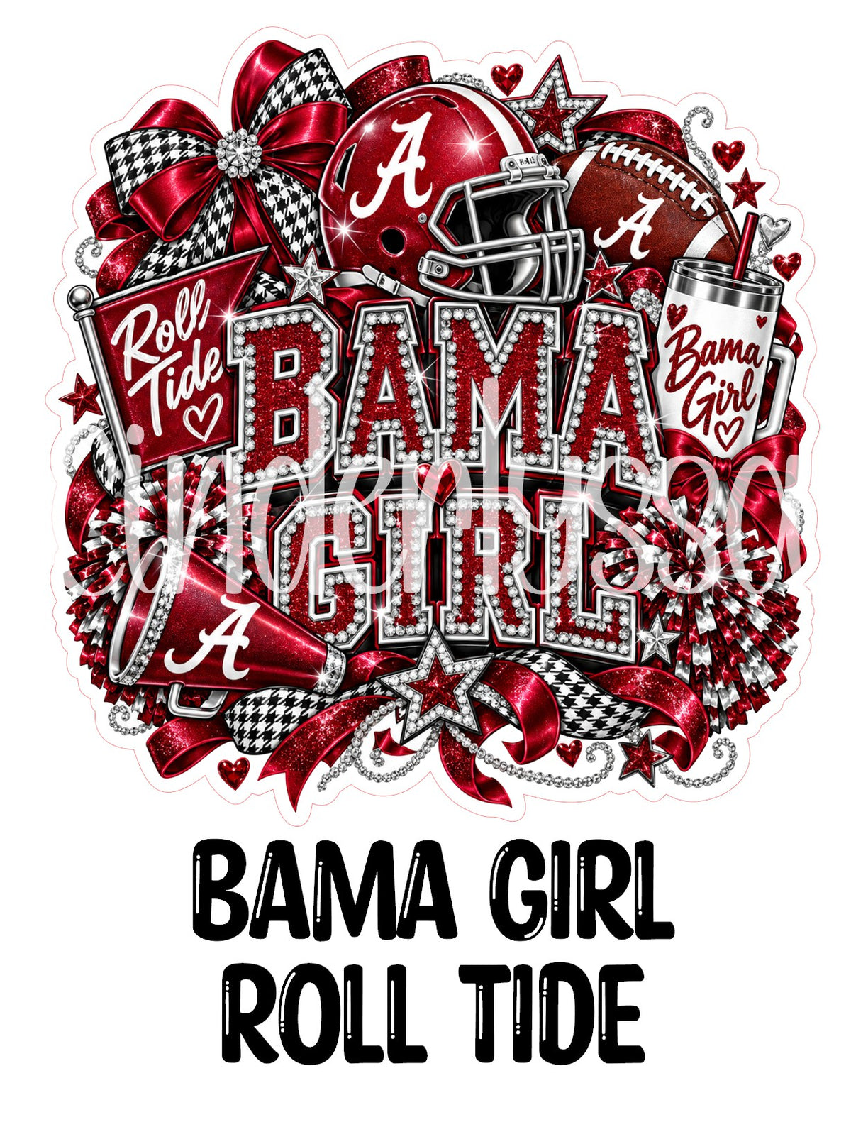 Bama Girl Roll Tide Cardstock Silicone Mold, Aroma Bead Molds, Premium Cardstock Images