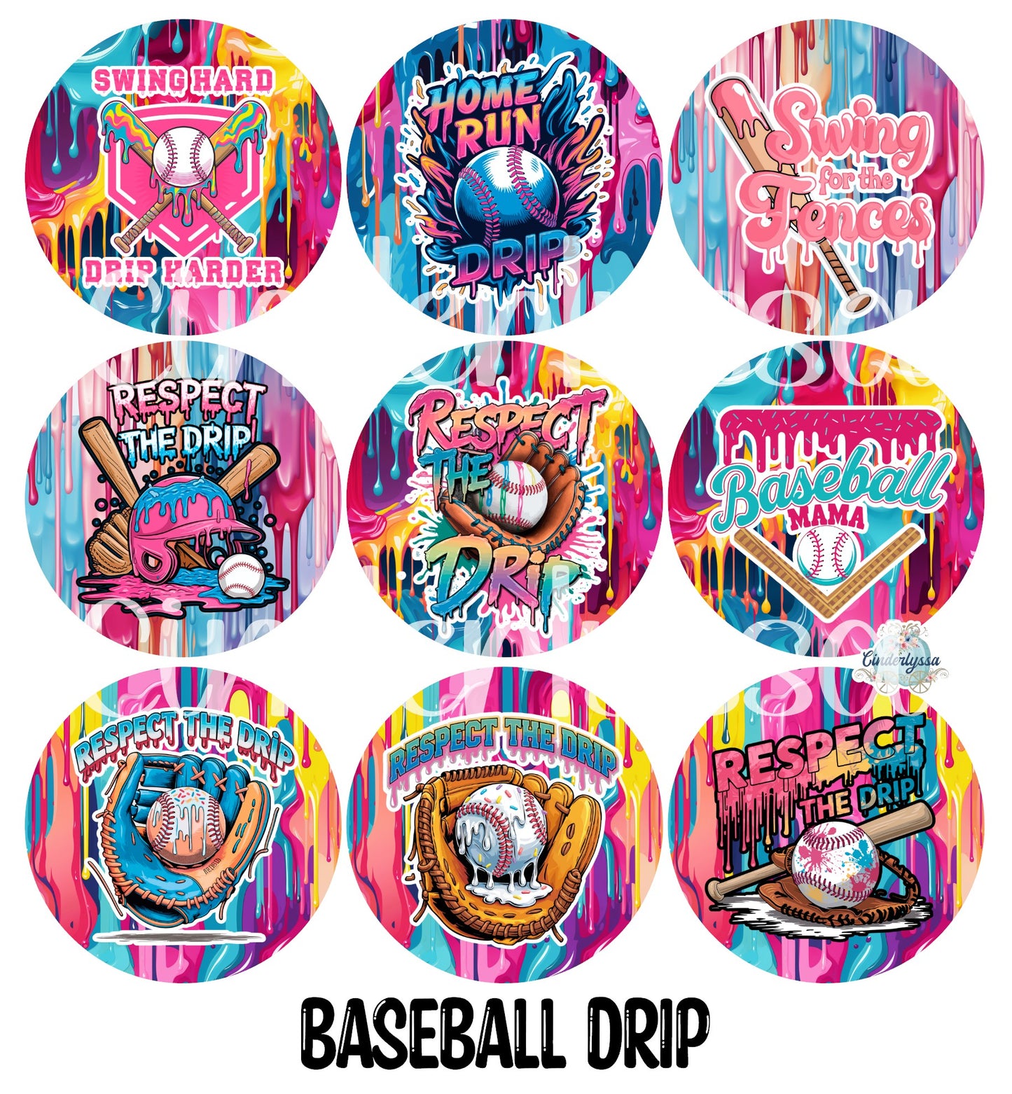 3.5 inch Round Baseball Drip for Cardstock Silicone Mold, NO MOLD INCLUDED for Aroma Bead Molds, Premium Cardstock Images