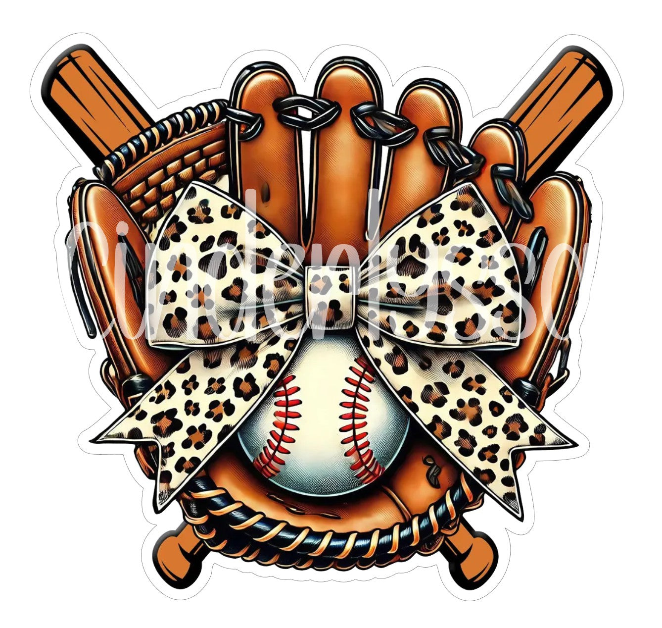 Baseball Gear With Coquette Leopard Bow Cardstock Silicone Mold, Aroma Bead Molds, Premium Cardstock Images