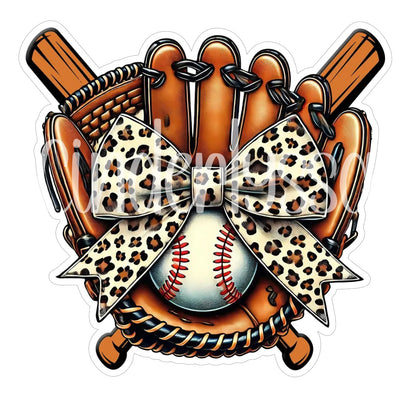 Baseball Gear With Coquette Leopard Bow Cardstock Silicone Mold, Aroma Bead Molds, Premium Cardstock Images
