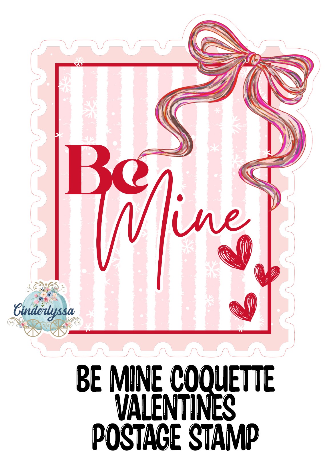 Be Mine Coquette Valentines Postage Stamp Cardstock Silicone Mold, Aroma Bead Molds, Premium Cardstock Images