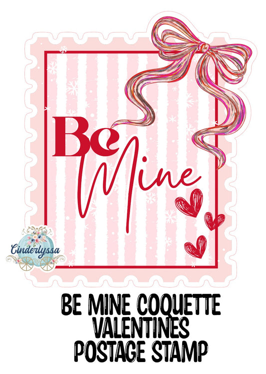 Be Mine Coquette Valentines Postage Stamp Cardstock Silicone Mold, Aroma Bead Molds, Premium Cardstock Images