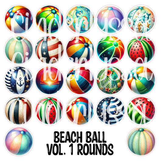 2.5 inch Round Beach Ball Vol. 1 Cardstock Only for freshies: Cardstock Silicone Mold, Car Freshener, Premium Cardstock Images-NO MOLD