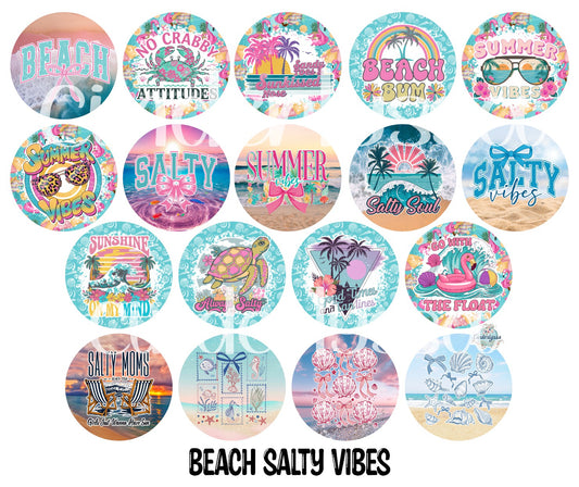 3.75 inch Round Beach Salty Vibes for Cardstock Silicone Mold, for Aroma Bead Molds, Premium Cardstock Images