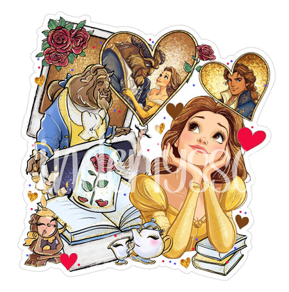 Beauty and The Beast Collage Cardstock Silicone Mold, Aroma Bead Molds, Premium Cardstock Images