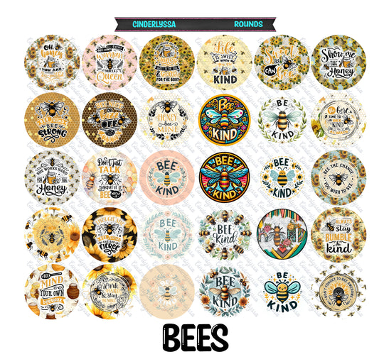 2.5 inch: Bees Round Cardstock Only for freshies Cardstock Silicone Mold, for Aroma Bead Molds,Car Freshener, Premium Cardstock Image