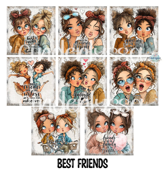 2 inch Square Best Friends Cardstock Only for freshies - NO MOLD: Aroma Bead Molds, Premium Cardstock Images