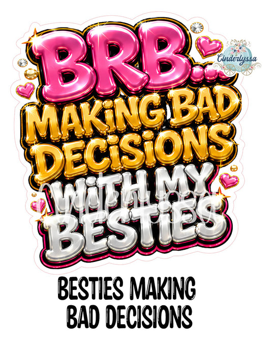Besties Making Bad Decisions Cardstock Silicone Mold, Aroma Bead Molds, Premium Cardstock Images