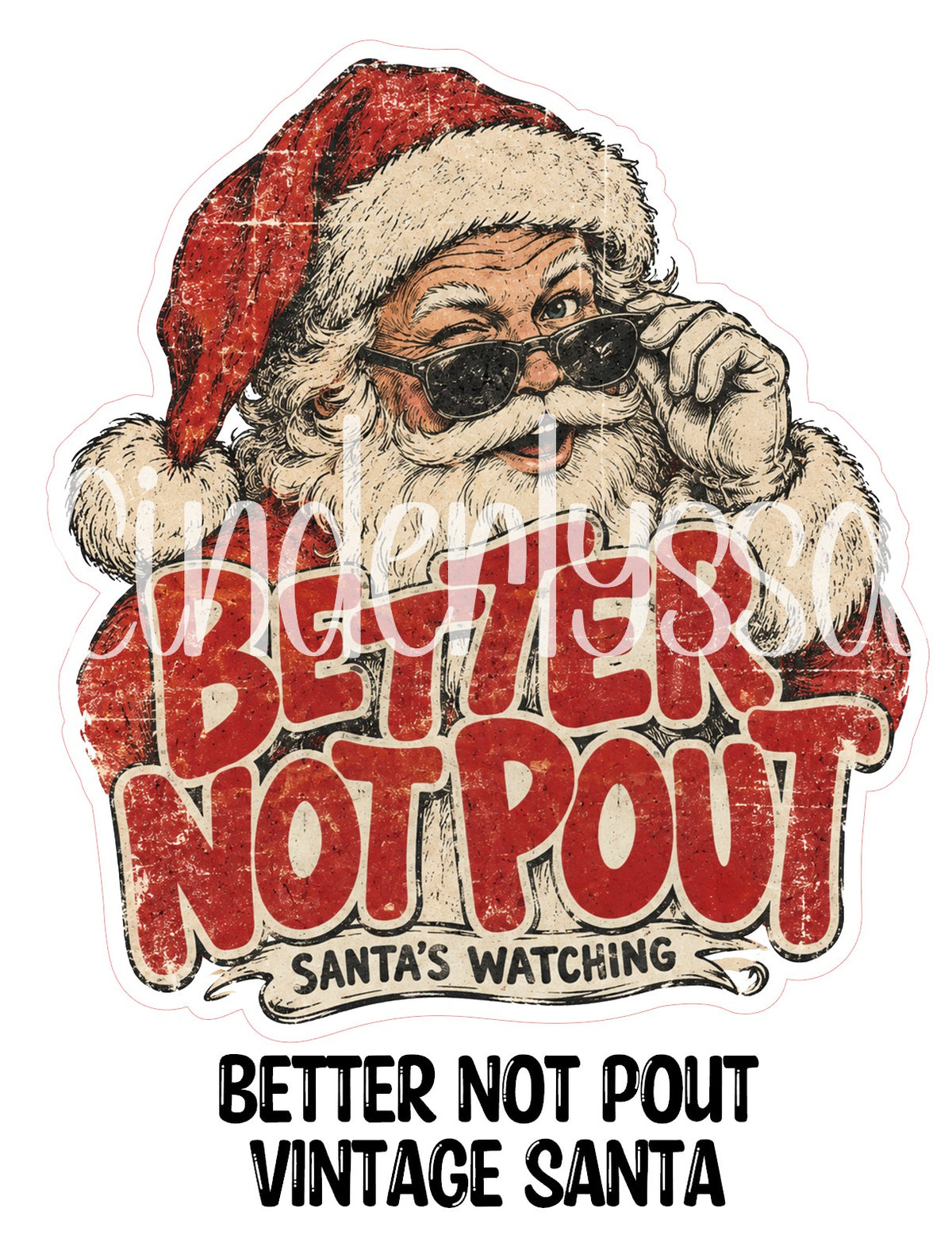 Better Not Pout Vintage Santa Cardstock Silicone Mold, Aroma Bead Molds, Premium Cardstock Images
