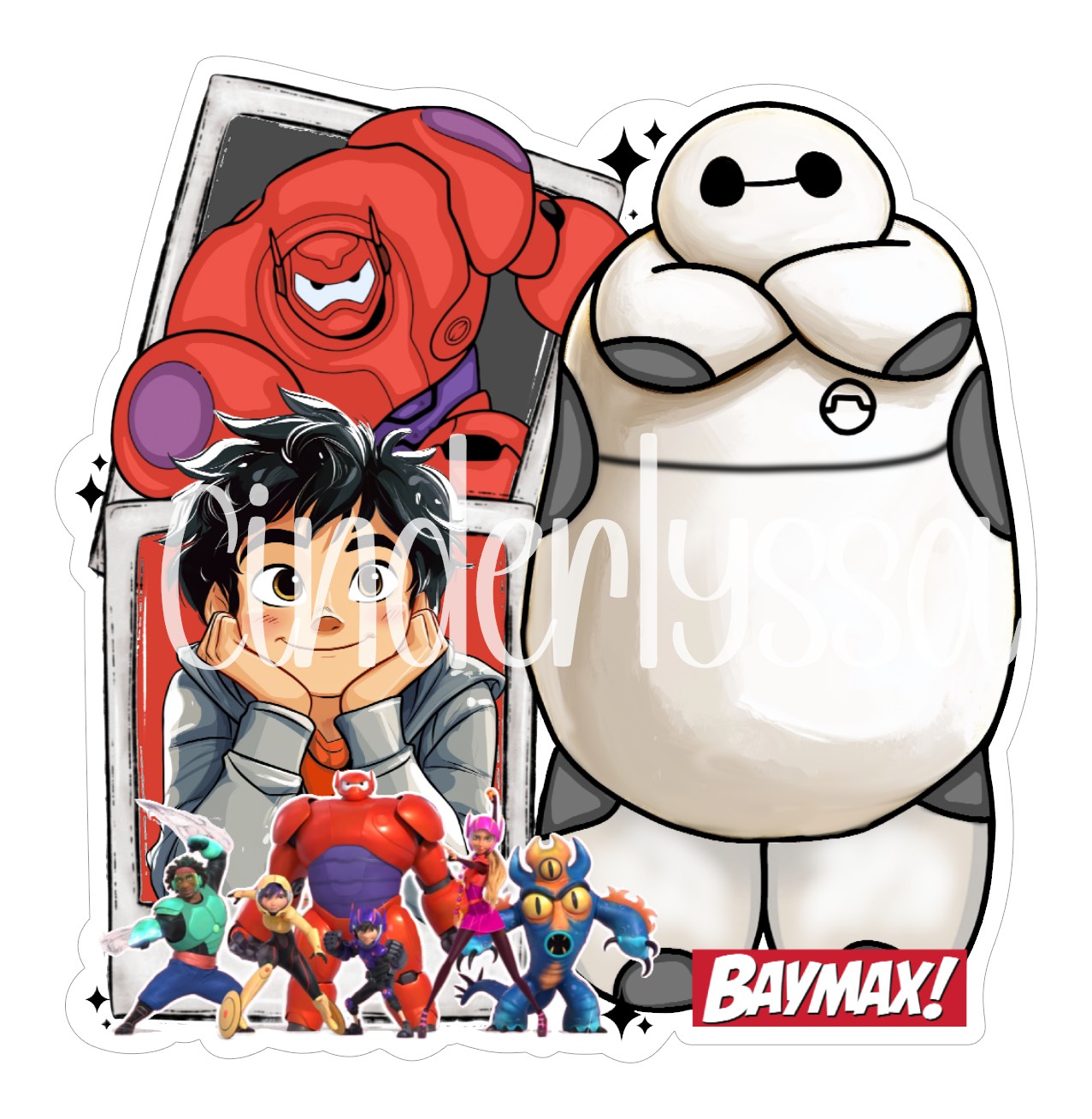 Big Hero 6 Collage Cardstock Silicone Mold, Aroma Bead Molds, Premium Cardstock Images