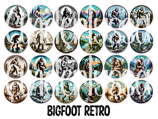 2.5 inch Round Bigfoot Retro Cardstock Only for freshies: Cardstock Silicone Mold, Car Freshener, Premium Cardstock Images-NO MOLD