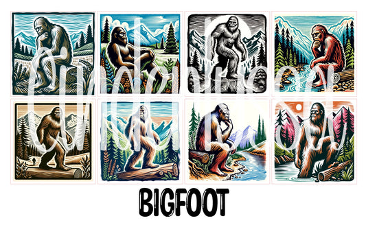 2.5 inch Square Bigfoot Retro Cardstock Only for freshies - NO MOLD: Cardstock Silicone Mold, for Aroma Bead Molds, Premium Cardstock Images