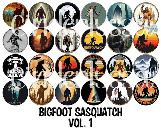 2 inch Round Bigfoot Sasquatch Vol. 1 Cardstock Only for freshies Cardstock Silicone Mold, Premium Cardstock Images - NO MOLD