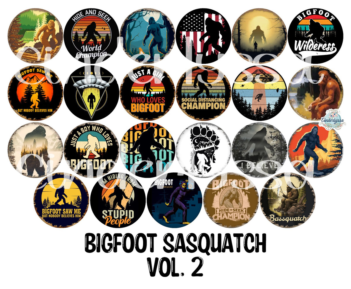 2 inch Round Bigfoot Sasquatch Vol. 2 Cardstock Only for freshies Cardstock Silicone Mold, Premium Cardstock Images - NO MOLD