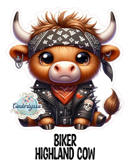 Biker Highland Cow Cardstock Silicone Mold, Aroma Bead Molds, Premium Cardstock Images