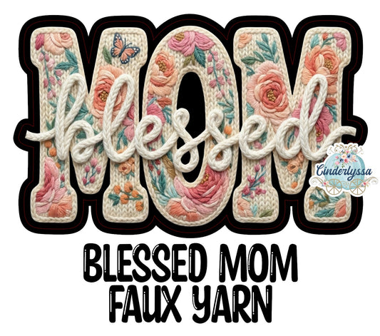 Blessed Mom Faux Yarn Cardstock Silicone Mold, Aroma Bead Molds, Premium Cardstock Images