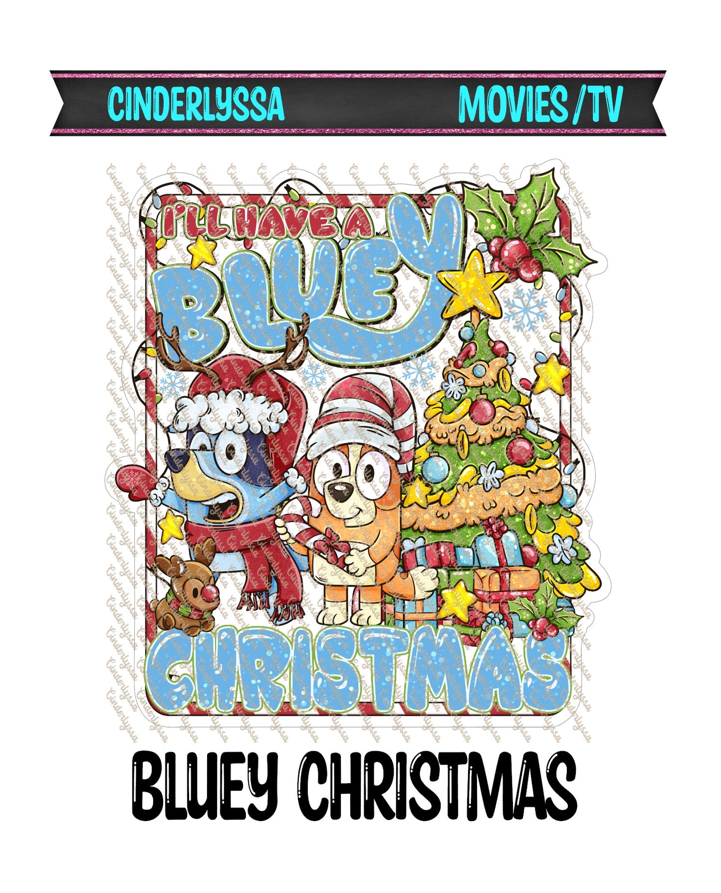 Bluey Christmas Cardstock Silicone Mold for Aroma Bead Molds, Premium Cardstock Images