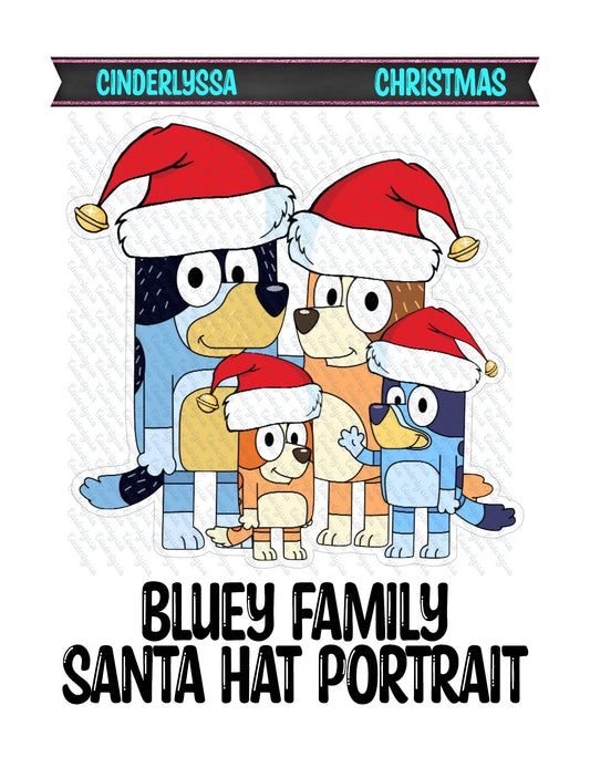 Bluey Family Santa Hat Portrait Cardstock Silicone Mold for Aroma Bead Molds, Premium Cardstock Images