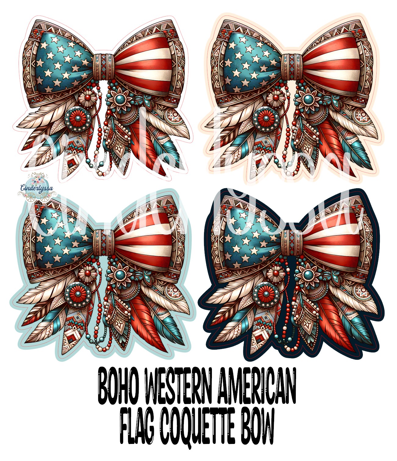 Boho Western American Flag Coquette Bow Cardstock Silicone Mold, Aroma Bead Molds, Premium Cardstock