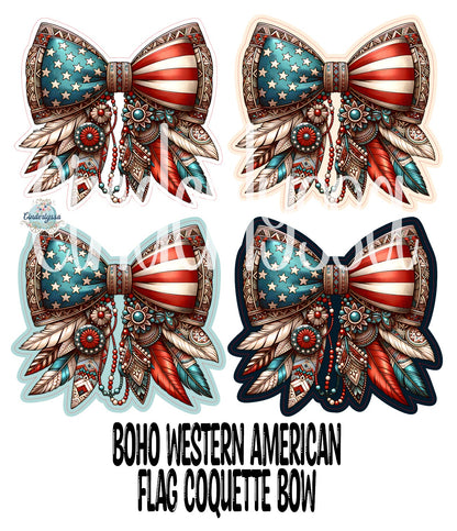 Boho Western American Flag Coquette Bow Cardstock Silicone Mold, Aroma Bead Molds, Premium Cardstock