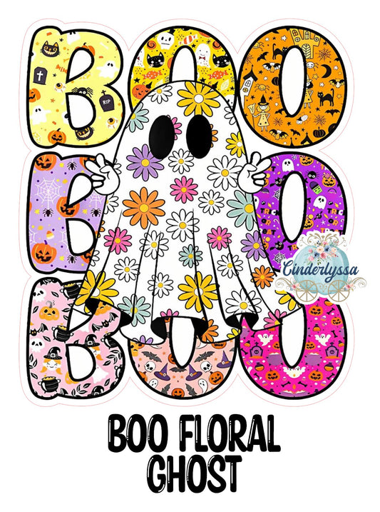 Boo Floral Ghost Cardstock Silicone Mold, Aroma Bead Molds, Car Freshies, Premium Cardstock Images