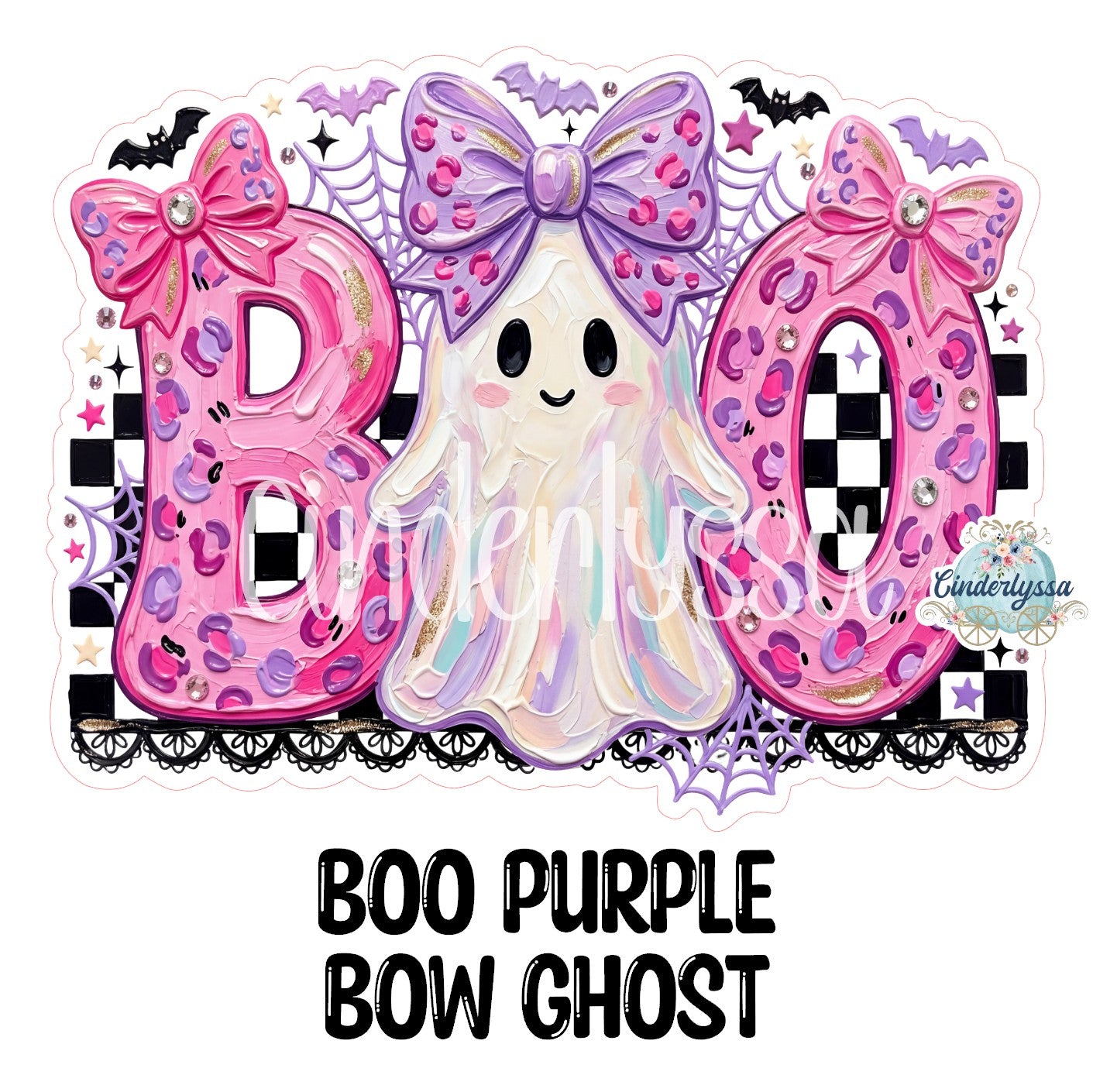 Boo Purple Bow Ghost Cardstock Silicone Mold, Aroma Bead Molds, Premium Cardstock Images