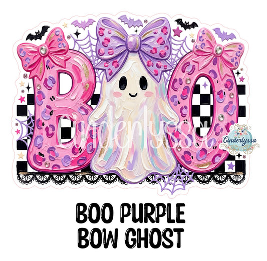 Boo Purple Bow Ghost Cardstock Silicone Mold, Aroma Bead Molds, Premium Cardstock Images