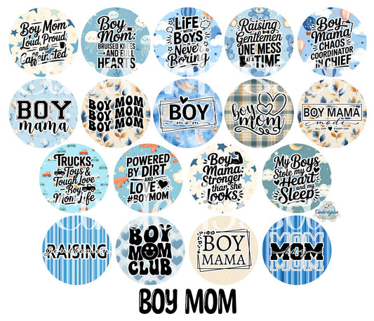 2.5 inch Round Boy Mom Cardstock Only for freshies: Cardstock Silicone Mold, Premium Cardstock Images - NO MOLD
