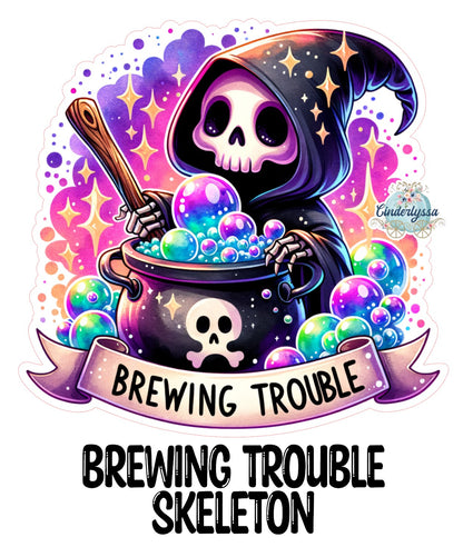Brewing Trouble Skeleton Cardstock Silicone Mold, Aroma Bead Molds, Premium Cardstock Images
