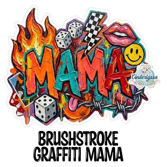 Brushstroke Graffiti Mama Cardstock Silicone Mold, Aroma Bead Molds, Premium Cardstock Images