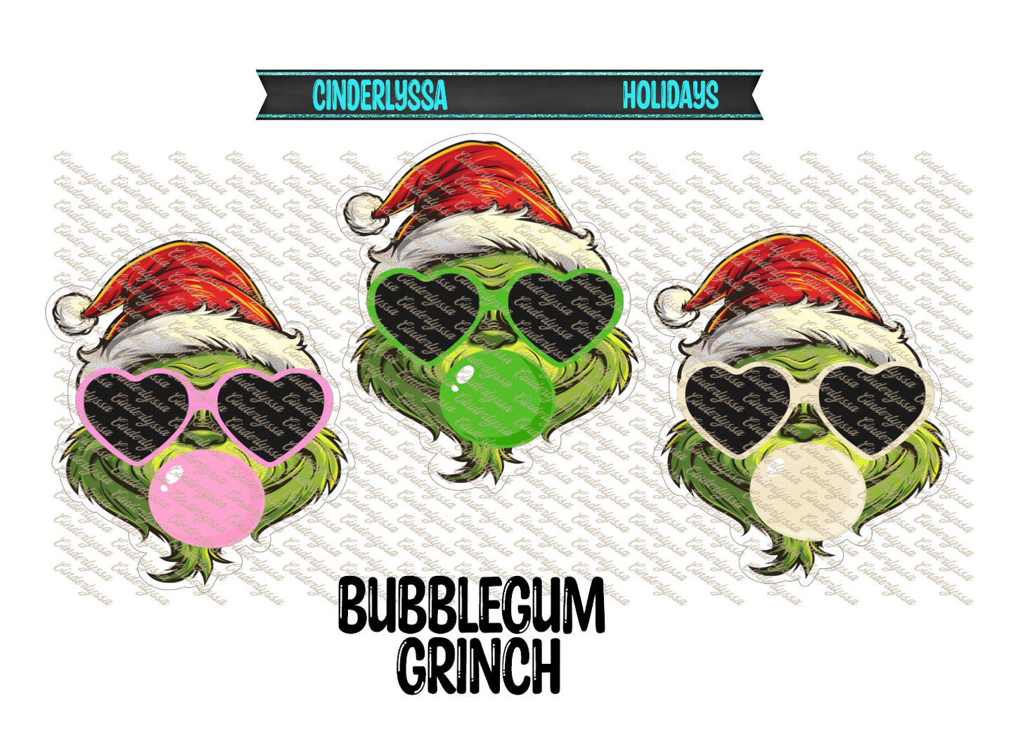 Bubblegum Grinch With Heart Sunglasses Cardstock Silicone Mold, Aroma Bead Molds, Car Freshies, Premium Cardstock Images