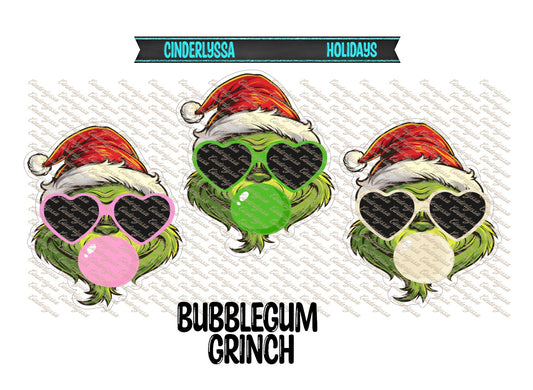 Bubblegum Grinch With Heart Sunglasses Cardstock Silicone Mold, Aroma Bead Molds, Car Freshies, Premium Cardstock Images