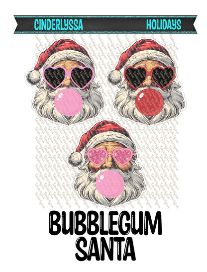 Bubblegum Santa With Heart Sunglasses Cardstock Silicone Mold, Aroma Bead Molds, Car Freshies, Premium Cardstock Images