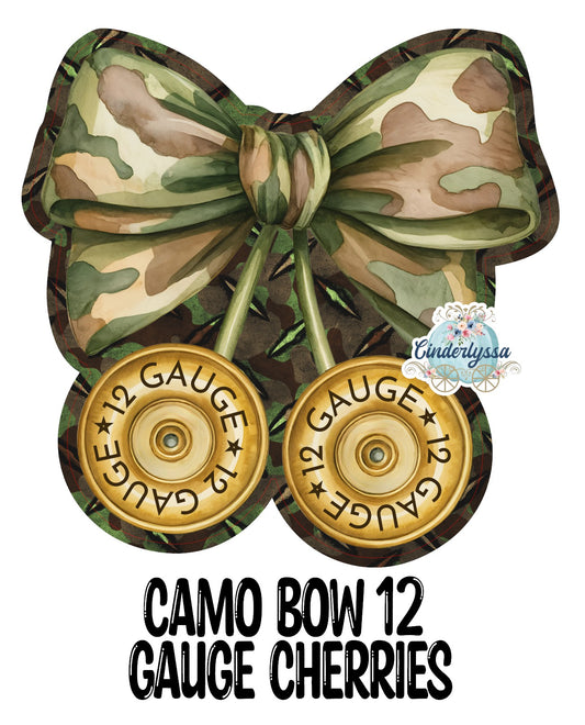 Camo Bow 12 Gauge Cherries Cardstock Silicone Mold for Aroma Bead Molds, Premium Cardstock Images