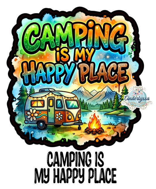 Camping Is My Happy Place Cardstock Silicone Mold, Aroma Bead Molds, Premium Cardstock Images
