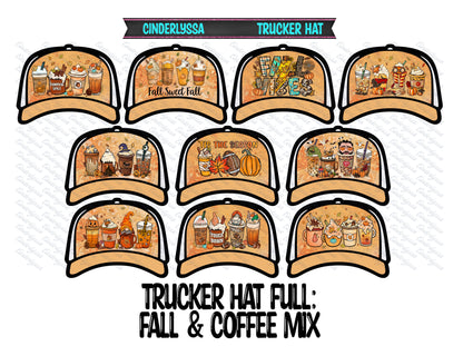 Trucker Hat: Fall & Coffee Theme Mix Cardstock Silicone Mold, Aroma Bead Molds, Premium Cardstock Images