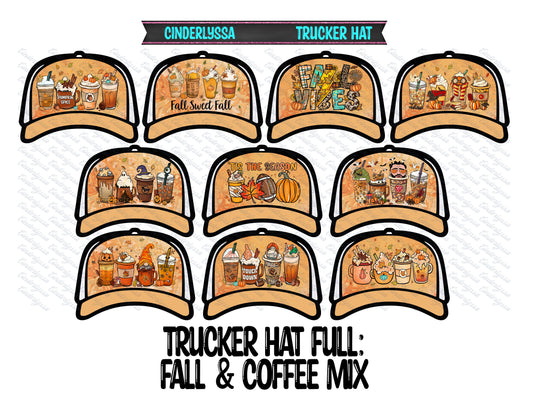 Trucker Hat: Fall & Coffee Theme Mix Cardstock Silicone Mold, Aroma Bead Molds, Premium Cardstock Images