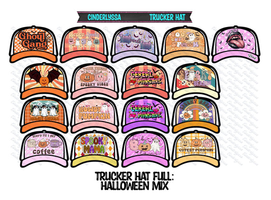 Trucker Hat: Halloween Theme Mix Cardstock Silicone Mold, Aroma Bead Molds, Premium Cardstock Images